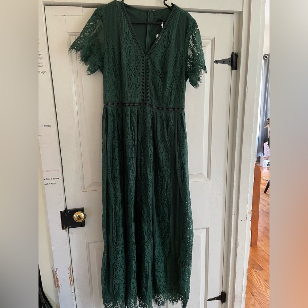 Dark Green Lacy Maxi dress